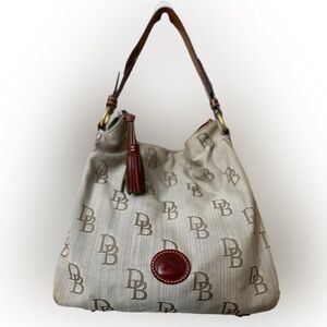 Dooney & Bourke Tan Monogram Shoulder Bag